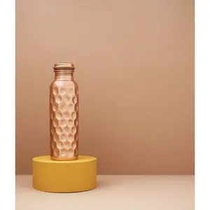 Tamra Honeycomb Copper Bottle - Reusable Drinkware, Hand-Hammered & Tarnish-Resistant, 30oz Capacity Water Bottles Tumbler