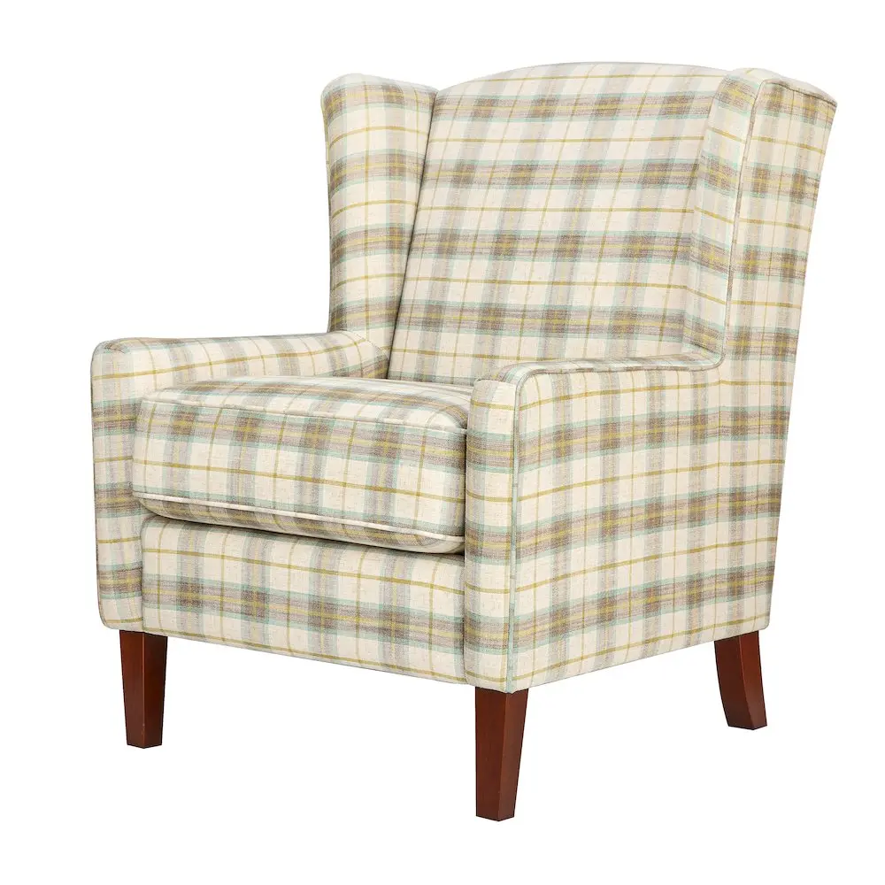 Thompson Wingback Accent Chair - Vintage Charm Upholstered Indoor Furniture with Solid Wood Frame, Classic