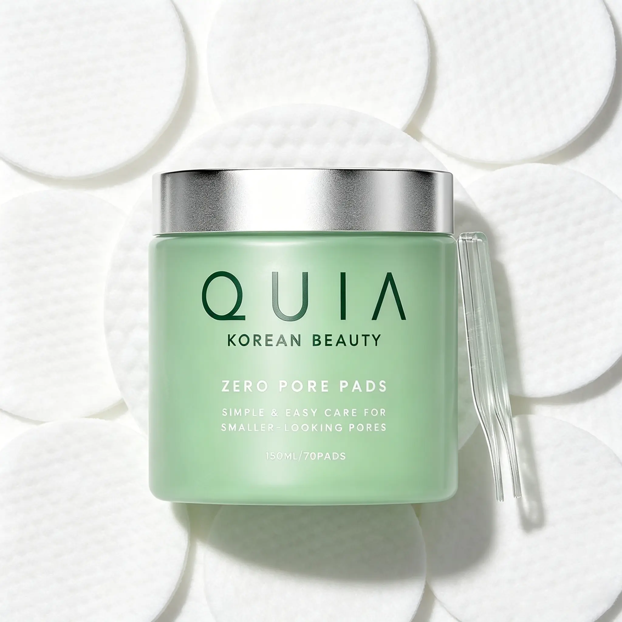 QUIA Dual-Action Toner Pads – Gentle PHA Exfoliation for Sensitive Skin – Instantly Hydrate and Minimize Pores – 70 Soft-Touch Korean Textured Pads – Blackhead and Blemish Control