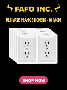 FAFO INC. Ultimate Prank Stickers - 10 Pack of Realistic Fake Outlet Wall Decals for Home Office Dorms & Man Caves Easy Peel Stick Removable Vinyl Waterproof Matte Finish