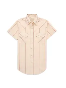 Women's Cowboygirl Buttermilk Stripe Short Sleeve Granddaddy Snap Shirt