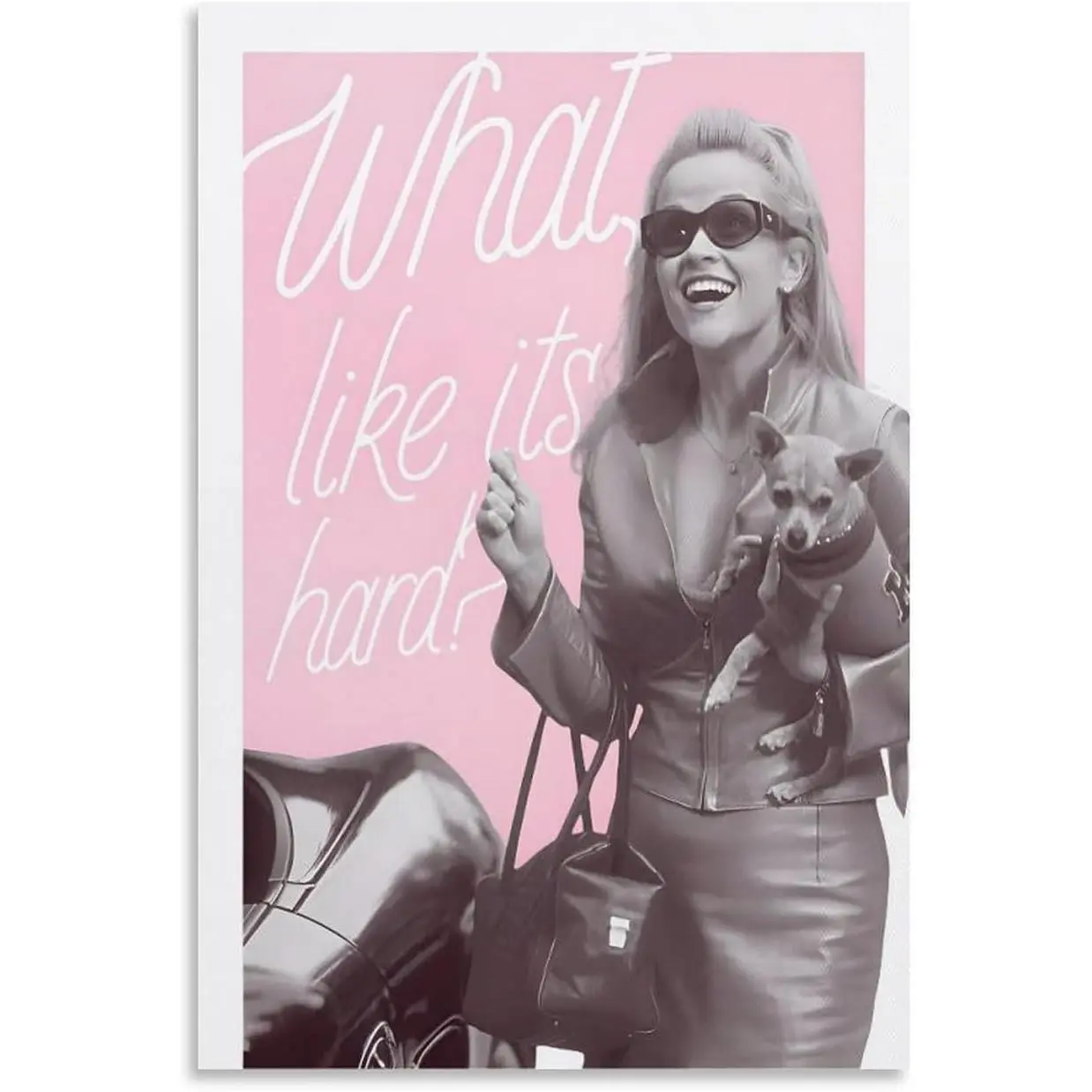 Legally Blonde Feminine Canvas Print Poster - Real Inspection, Multi-Size (08X12inch(20X30cm),20X30inch(50X75cm)) Girl Power Chic Artwork for Bedroom, Dorm Decor Gift, Graphic, Handmade