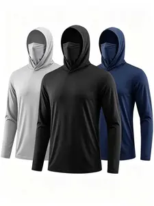3-Pack Men’s Solid Color Hoodie Basic Pullover Sweatshirt Soft Lightweight Everyday Casual Fit