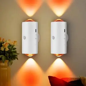 LED Motion Sensor Wall Lamp , 8 Colors Changing Wireless Wall Sconces,Battery Powered Wall Lights for Bedroom Stair Night lights