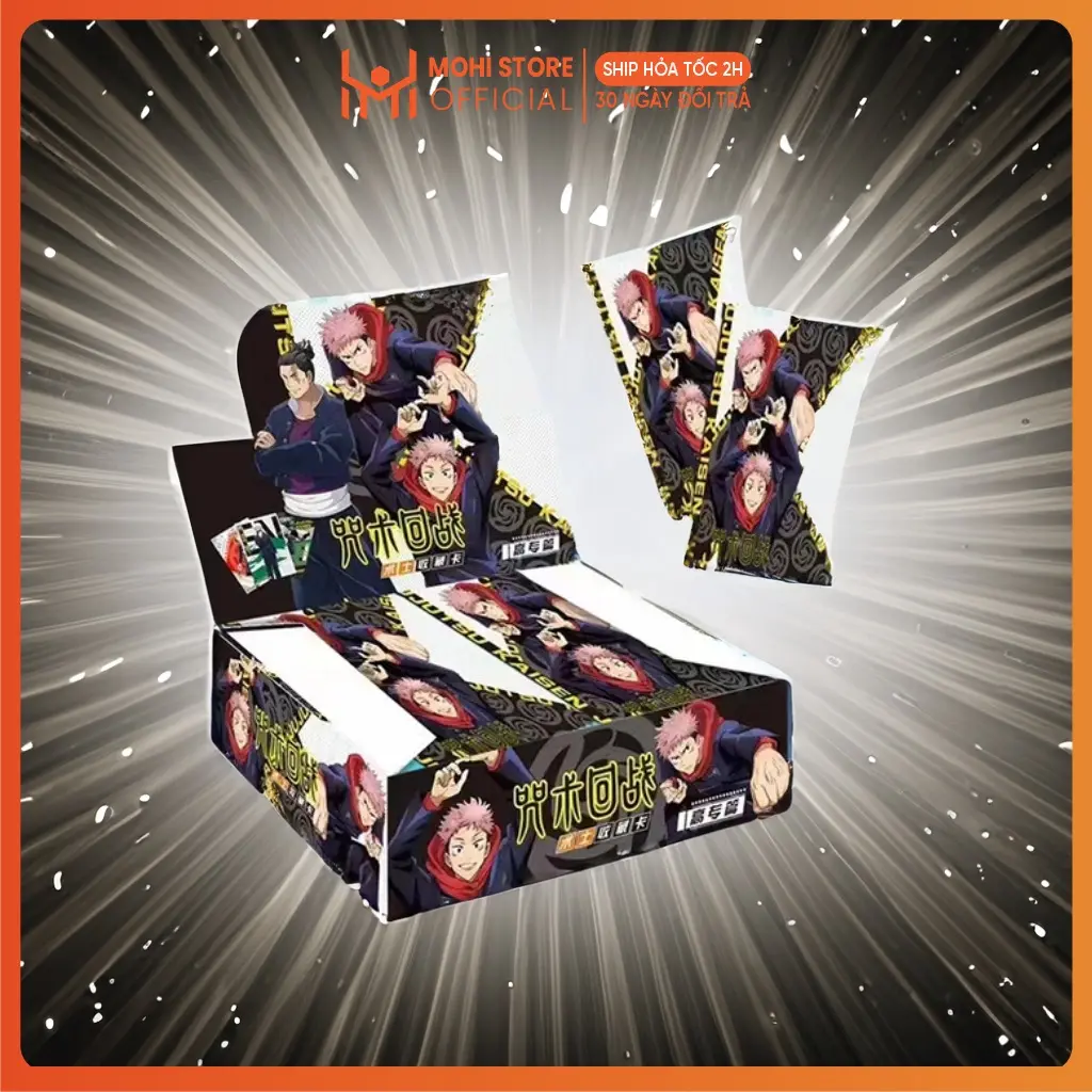 Jujutsu Kaisen Collectible Card Box – 32 Booster Packs with Exclusive Anime Card Designs