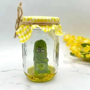 Handmade Screaming Pickle Figurine, Emotional Support Ornament