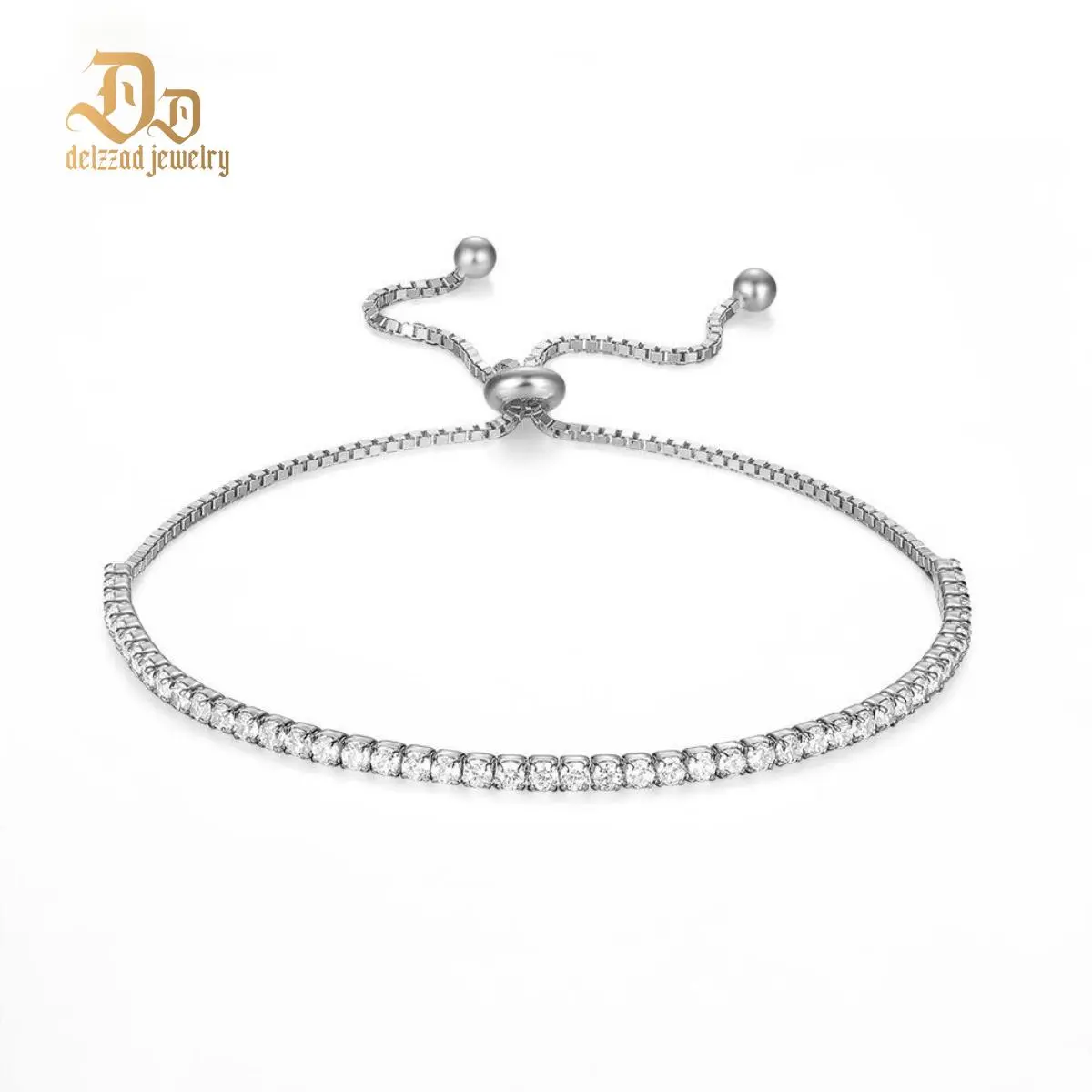 Delzzad Starlight Adjustable Zirconia Copper Bracelet Perfect Birthday Engagement Wedding Anniversary Gift