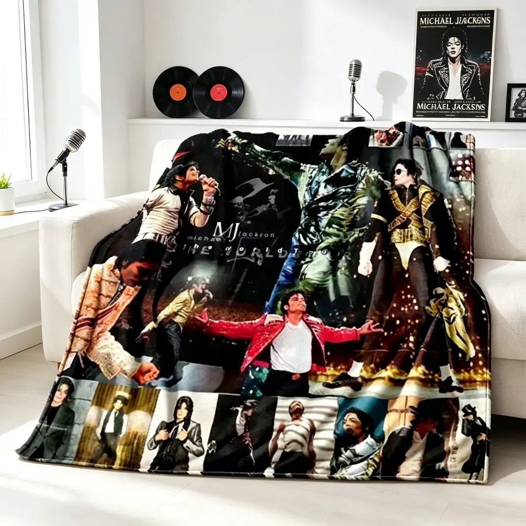 Michael Jackson Premium Flannel Blanket, Super Soft Cozy Lightweight Throw for Adults Kids, Travel Bed Couch Hiking Birthday Christmas Gift