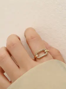 Elegant Rhinestone Open Ring, Single Pack, Sparkling Luxury Jewelry for Dating and Daily Wear, Perfect for Women