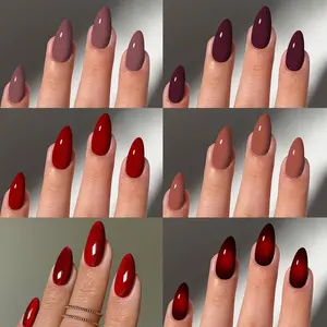 144 Almond Nail Tips Set, Medium Length Glossy Finish, Includes Storage Box, Perfect for Women & Girls Daily Use & Parties, Almond Shape Nails