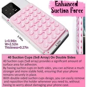 Suction Cup Phone Case Mount Double Sided, Hands-Free Strong Grip Silicon Phone Holder for Selfies and Videos, Non Slip Phone Accessories