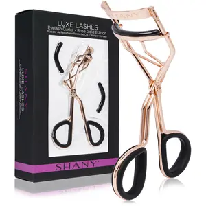 SHANY Luxe Lashes Eyelash Curler - Professional Makeup Tool With Two Silicone Replacement Pads, Gentle Curl, Crease-Free, No Pinching Or Pulling, Lightweight Design For Easy Travel