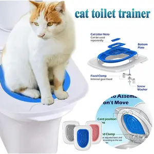 Pet Cat and Dog Toilet Training Artifact Kit Sand Tray Toilet Removable Reusable Trainer Toilet Pet Cleaning Training Products