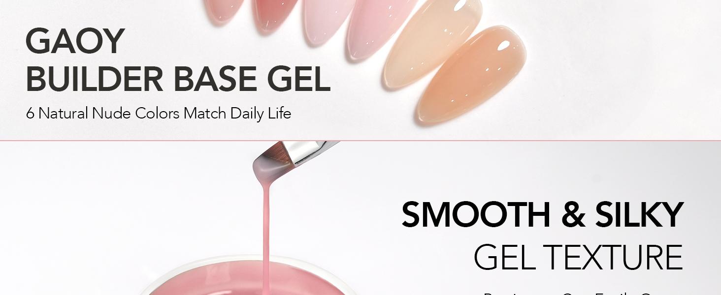 GAOY Colored Builder Base Gel Nail Polish 30g, Builder Gel Nude Pink Natural Jelly, 4-in-1 Soak Off Nail Strengthener, Long Lasting UV Light Cure, Light Pink GAOY Colored Builder Base Gel Nail Polish 30g, Builder Gel Nude Pink Natural Jelly, 4-in-1 Soak Off Nail Strengthener, Long Lasting UV Light Cure, Light Pink