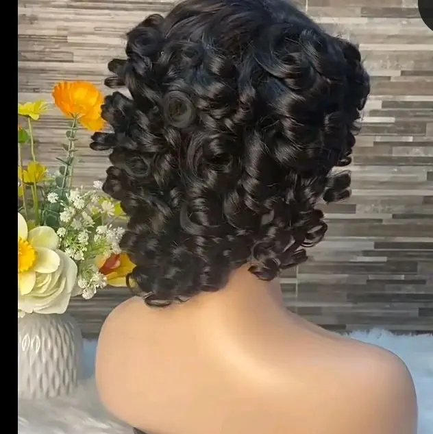 pixie short curly human hair wigs
