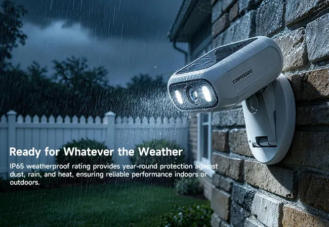 CINMOORE Solar Security Camera –2.5K HD, Wireleess 2.4GHz 5GHz Dual Band WiFi Camera , Outdoor,  Continuous Poweer，Easy Magnetic Install,Smart Garage & Yard Guard, Full‑Color Night Vision, Motion Alerts, Two‑Way Audio, App Control – All in One, Mount, Cha