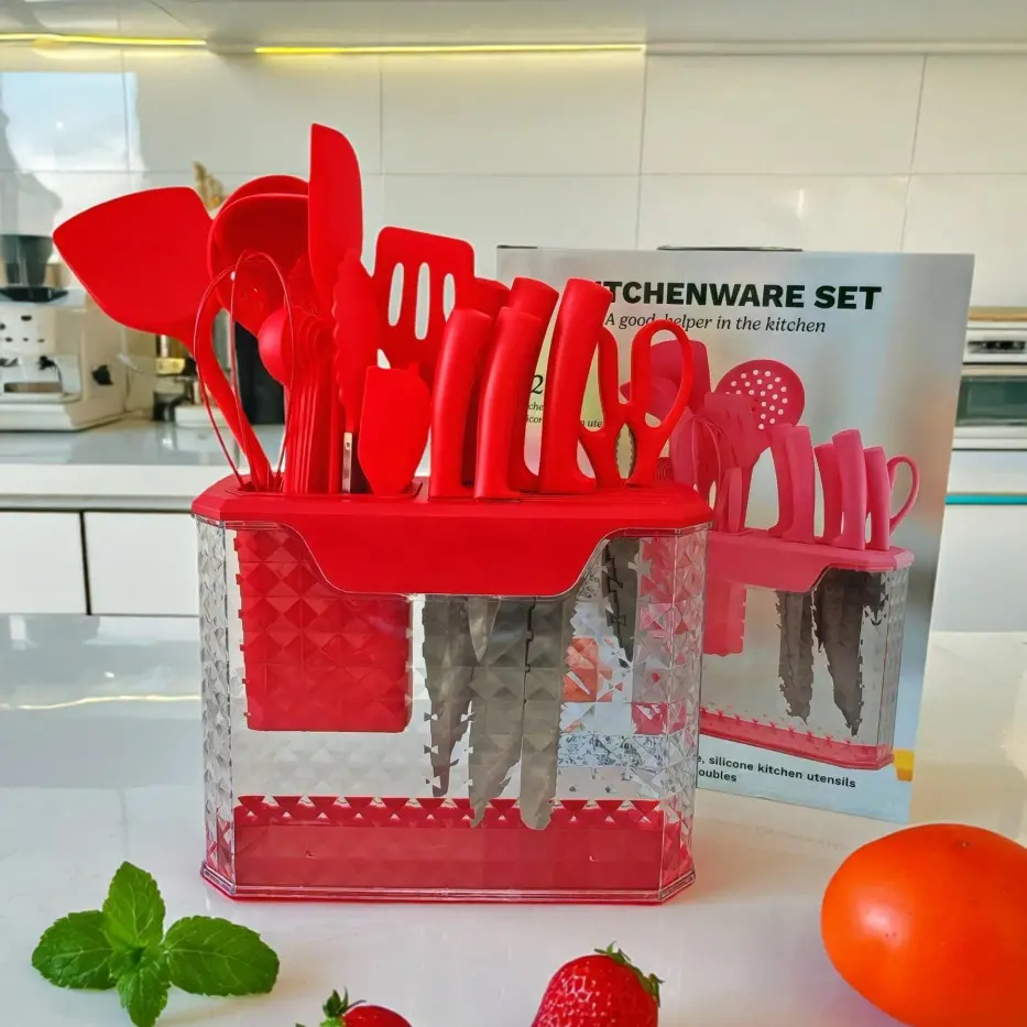 22-Piece Premium Kitchen Set red