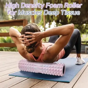 1 Piece Foam Roller - Textured Roller Massager for Deep Muscle Tissue and Trigger Point Release, Sturdy Foam Roller for Fitness Recovery, Yoga, and Pilates
