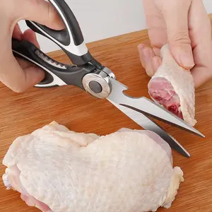 Kitchen Scissors Multipurpose Sharp Food Shears for Chicken Fish Meat Vegetables & Bones Durable Rust Resistant Non Slip Handle Dishwasher Safe Stainless Steel Heavy Duty