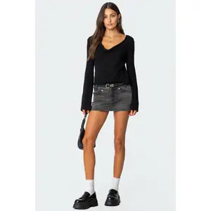 Bev Stretchy Denim Micro Skirt