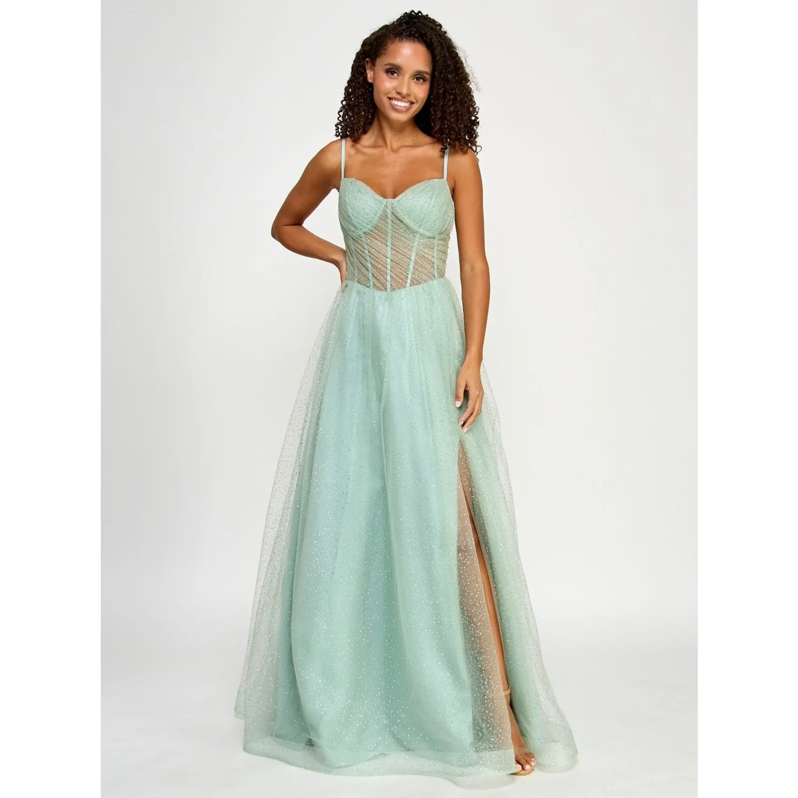 B Darlin Juniors' Glitter Mesh Corset Ball Gown Size 11/12, MSRP: 249$ -  TikTok Shop