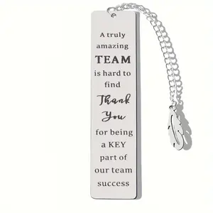 Customized metallic Bookmark, Stainless Steel Bookmark with Gift Box, DIY Engraved Bookmark for Men & Women, Office Stationery & Supplies