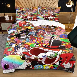 Magic Circus Cartoon Bedding Set, Soft Comfortable Durable, Teenager and Adult Bedroom Decor Gift, Includes 1 Fitted Sheet and 1-2 Pillowcases
