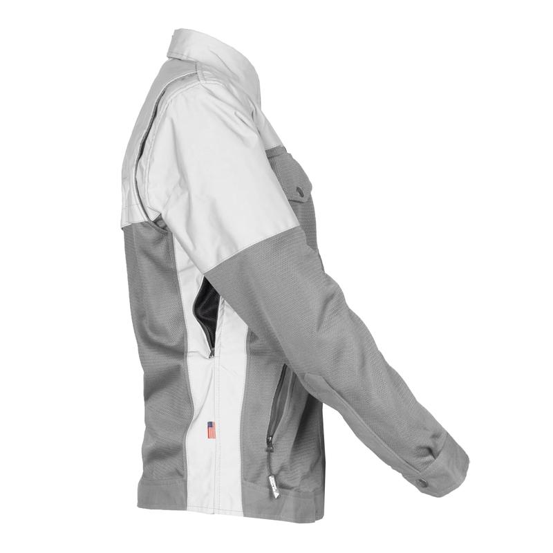 Summer Mesh Reflective Shirt "Twilight Titanium" for Women - Gray and Silver with Pads