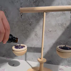 Equa Hanging Diffuser – Dual Bowls with Amethyst Crystals