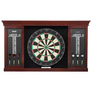 VEVOR Dartboard and Cabinet Set, Ready-to-Play Bundle Official Size Dartboard Cabinet Set, Steel Tip Dart Cabinet, Features Easy Assembly, Complete with All Accessories, Perfect for Cricket Games