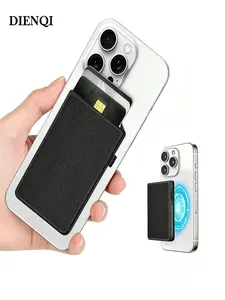 Magnetic Pop-Up Card Holder for Magsafe, RFID Blocking Leather Wallet for iPhone, Slim Anti-Scan Phone Card Case with Quick Access