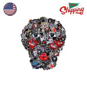 Embroidered Patches Iron-on Appliques: 30pcs Assorted Cool Punk Embroidery Sew-on Patch for Jackets Clothing