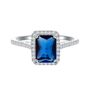 Lovden 2ct Emerald Cut Wedding Engagement Ring For Women S925 Sterling Silver Charm Fashion Jewelry Gift Elegant Gift For Girls Zircon Promise Ring LD.