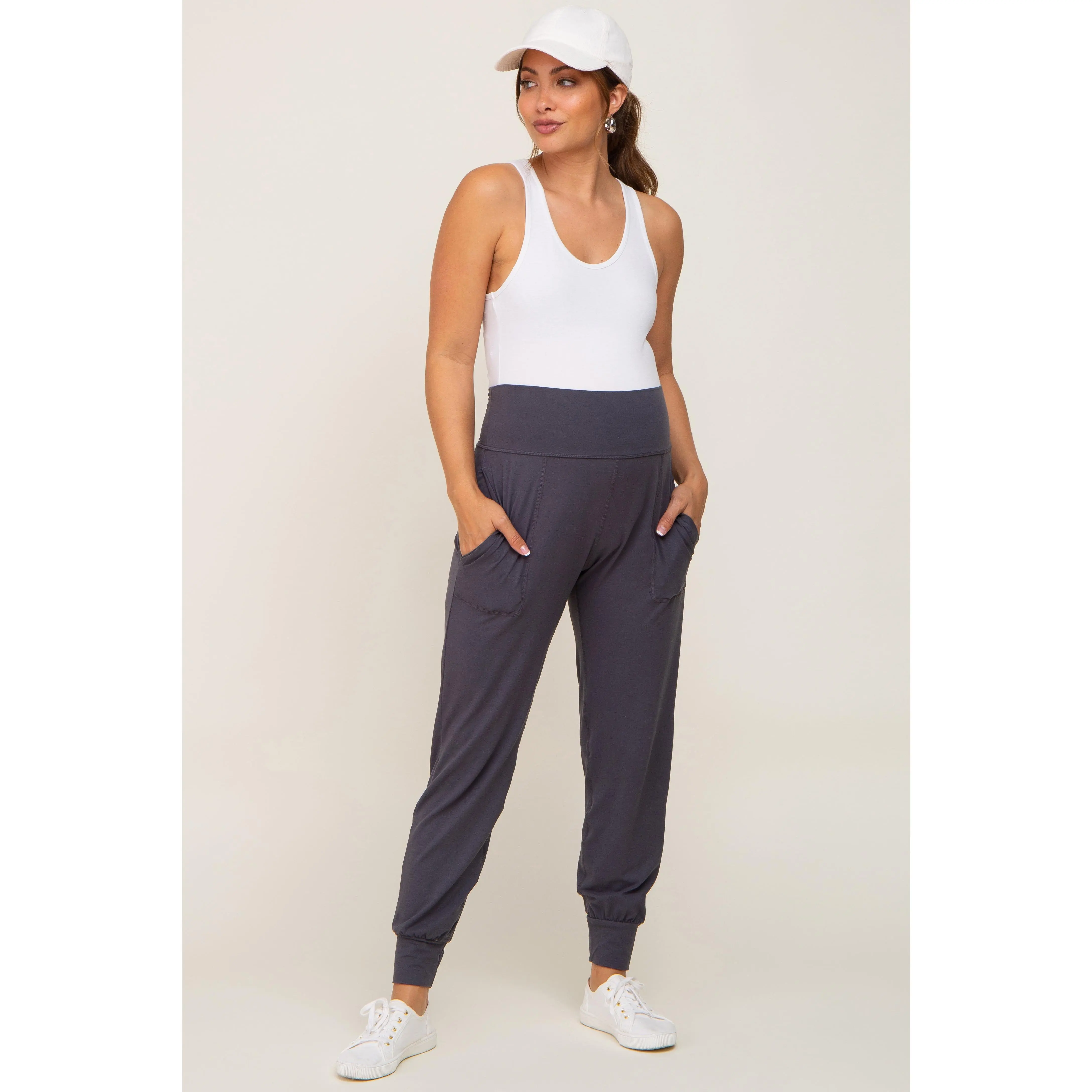 Charcoal Soft Maternity Jogger Pants