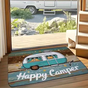 Camper Pattern Door Mat, Home Entrance Rug, Non-Slip Washable Outdoor/indoor Decor Carpet, Perfect Gift for RV Owners