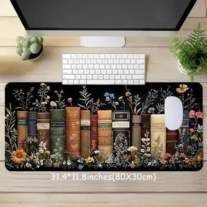 Vintage Dark Academia Book Stack Extended Mouse Pad | Wildflower Library Desk Mat | Oversized Non-Slip for Gamers & Book Lovers | Cozy Floral Aesthetic | Perfect for Gaming Setup #DarkAcademia #VintageBooks #LibraryVibes #BookLoverGaming #CozyGaming