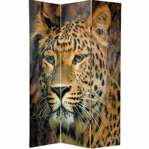 6 ft. Tall Double Sided Leopard Room Divider