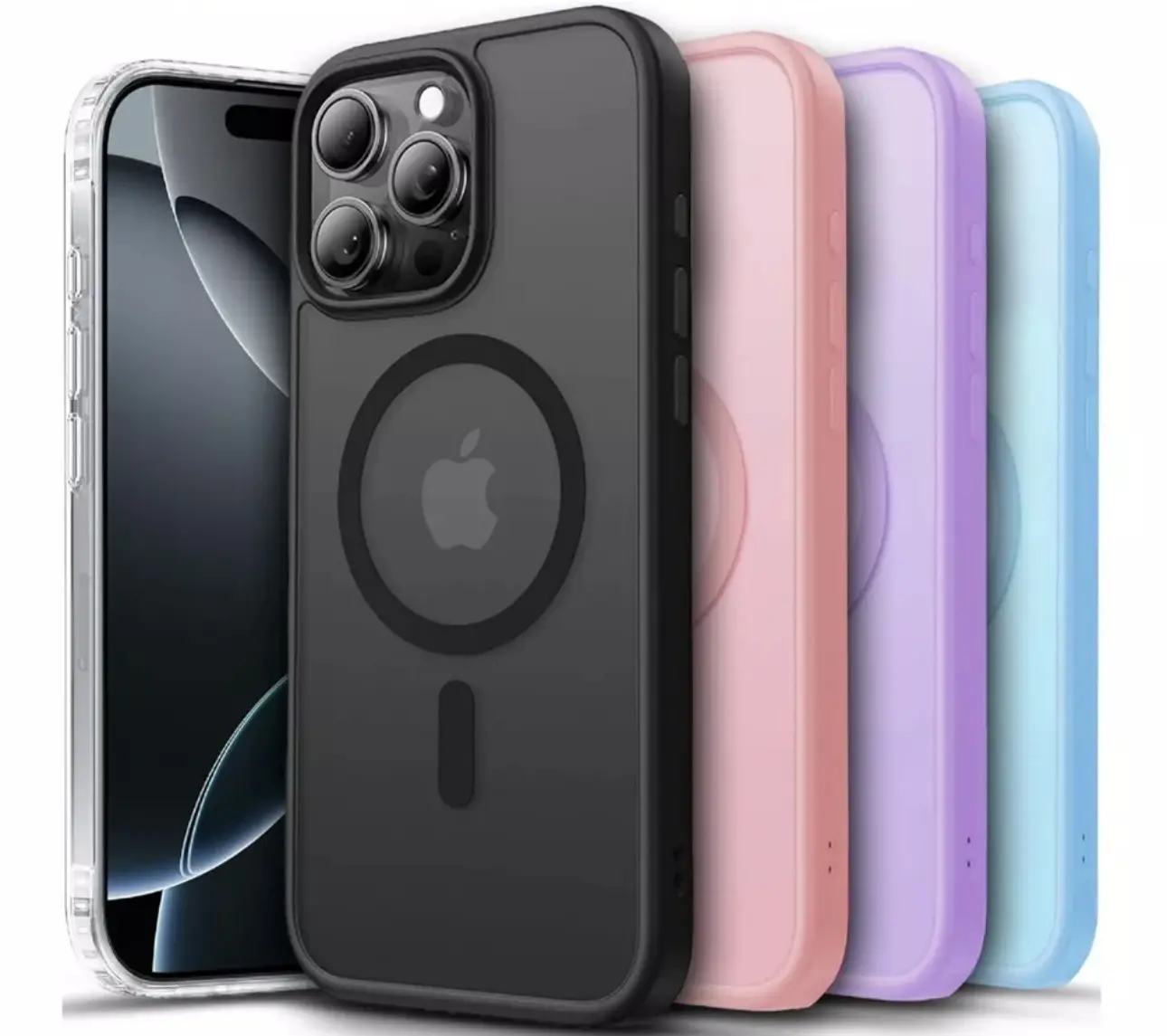 Shockproof Case for iPhone 17 Air 17e 16 16e 15 14 13 Plus Pro Max Compatible with MagSafe, Translucent Matte Back Slim Phone Cover