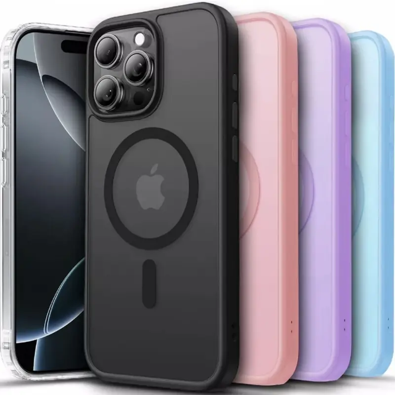 Shockproof Case for iPhone 18 17 Air 17e 16 16e 15 14 13 Plus Pro Max Compatible with MagSafe, Translucent Matte Back Slim Phone Cover