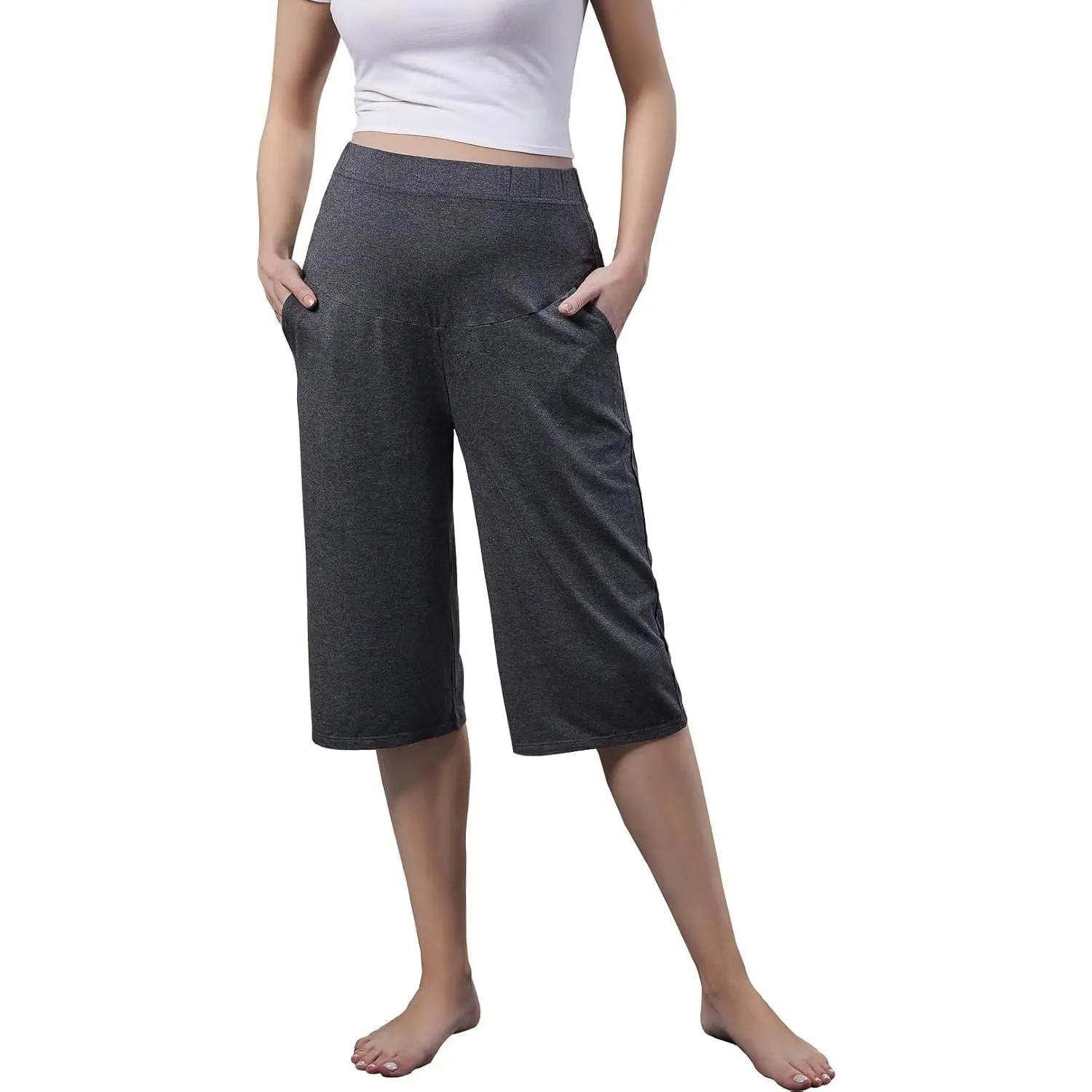 Maternity Shorts for Women Maternity Capris Yoga Pregnancy Pants Soft Joggers Lounge Trousers Women Pajama Bottoms