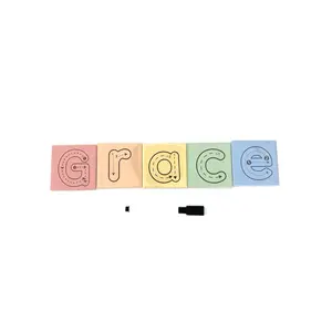 Name learning activity for school. Dry erase letter tiles