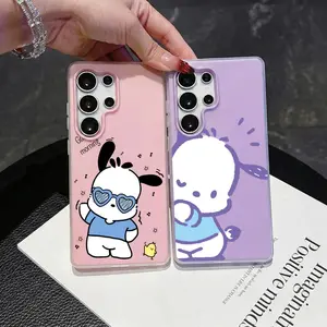 Character Pochacco Phone Case 2‑in‑1 Clear Jelly For Samsung Case | Galaxy S26/S26+/S26 Ultra/S25/S24/S23/S22/S21 | Dopamine Photo Card Holder | Slim Soft TPU Shockproof Anti‑Yellowing Lightweight Trendy