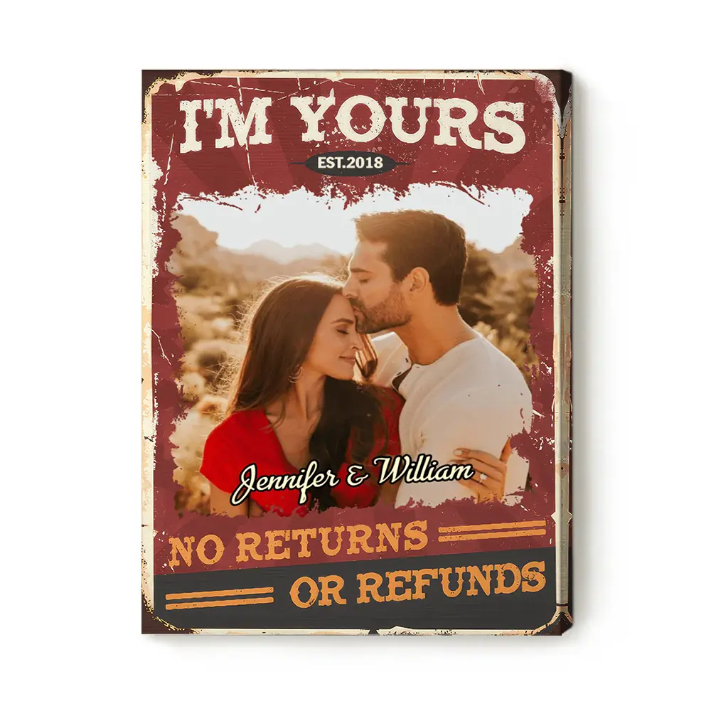 Custom Couple Photo Wall Art - Personalized Valentine’s Day Gift - Anniversary Gift Canvas Wall Art Canvas Decor Poster