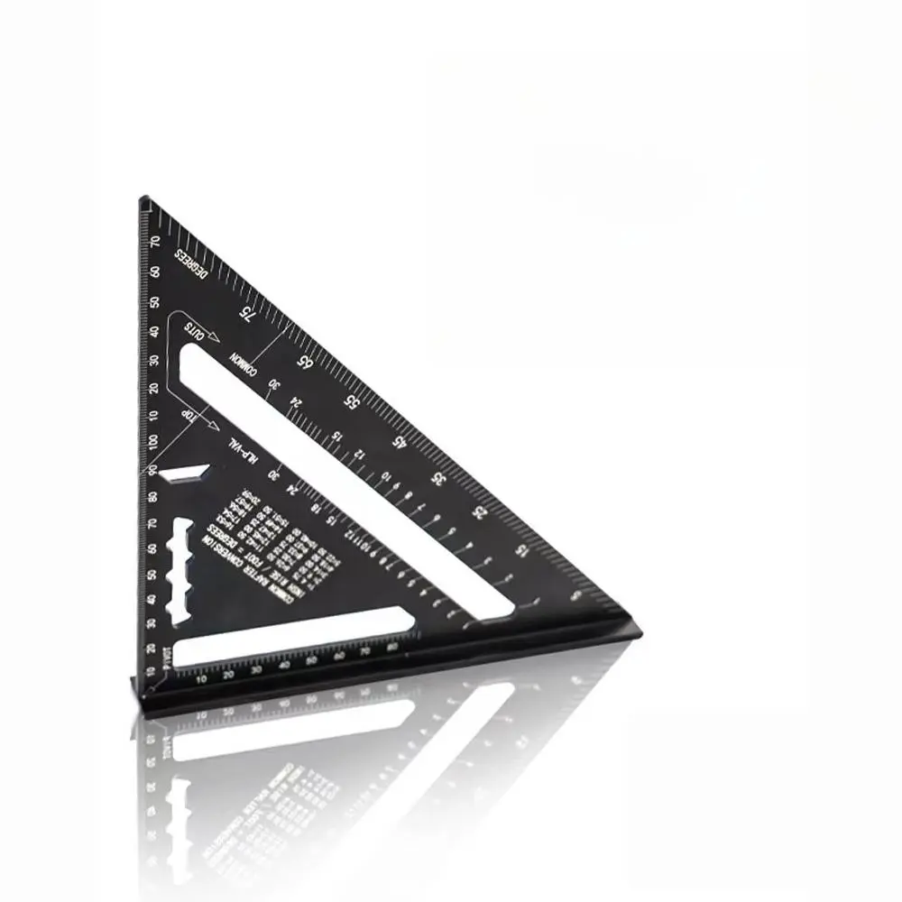 7 Inch Aluminum Alloy Triangle Ruler, Multifunctional 90 Degree Angle Ruler, Precise Angle Measuring Tool for Woodworking & Drawing