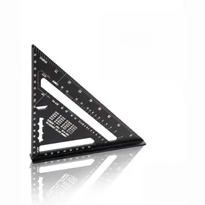 7 Inch Aluminum Alloy Triangle Ruler, Multifunctional 90 Degree Angle Ruler, Precise Angle Measuring Tool for Woodworking & Drawing