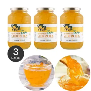 NONGHYUP 3 Jars Korean Honey Citron Tea - 35.27oz（1kg） *3 Beverage Just Add Water, Yuzu Marmalade, Yuzu for Salad, Citron Spread Beverage