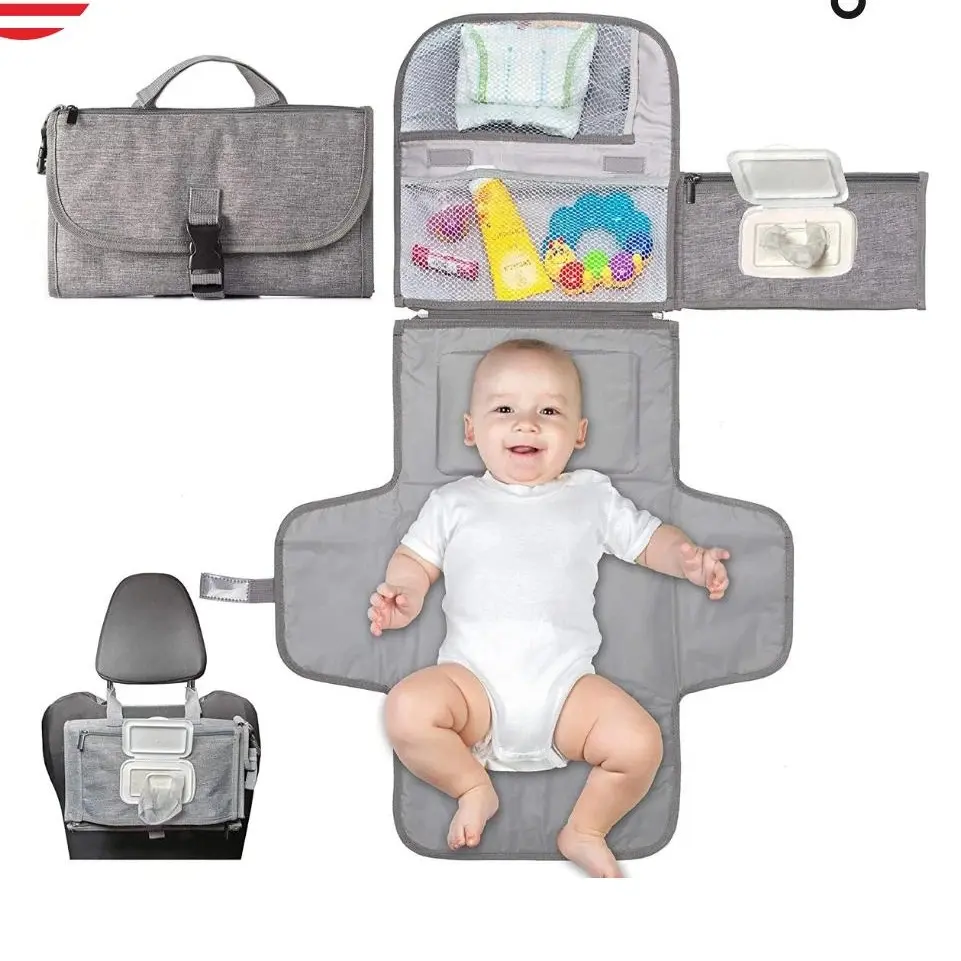 Unisex Diaper Bag Backpack with Changing Pad & Diaper Bag Purse - 16 Pockets, Pacifier Case, Large Baby & Maternity Travel Gear for Parents
