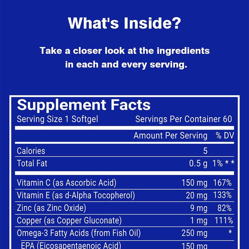 Pure Pulse Vision Care Eye Support Dietary Supplement for US Customers - 60 Count Bottle