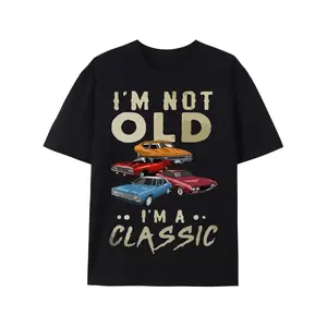 Men's classic cars and retro humor Graphic T-Shirt - 100% Cotton Black Short Sleeve Crew Neck Regular Fit Casual Wear | Soft & Breathable Fabric, Durable Print, Everyday Comfort, Machine Washable, vintage and casual casual summer fashion with a vintage