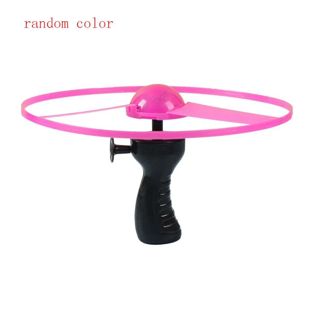 Kids Luminous Flying Disc Propeller Toys LED Lighting Pull String Flying UFO Toy Spinning Top Outdoor Game Sports Toy Gift #RRB